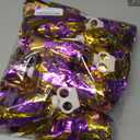 12 Pcs Cheerleading Pom Poms Bulk, Plastic Metallic Foil Cheer Hand Flowers, Cheerlead Pompoms for Sports Team Ball Game, 12 Inch (Purple/Gold)