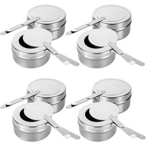 STARVAST 12PCS Chafing Fuel Holder, Canned Heat Holder for Chafing Dish, Stainless Steel Fuel Holders with Safety Cover, Canned Heat Box Holder for Buffet Barbecue Parties Chafing Dish Buffet