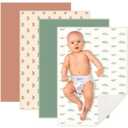 Geelin 4 Pcs 20" x 28" Leather Baby Changing Pad Wipeable Changing Pad Portable Waterproof Diaper Mat for Travel Home Toddler Infant Baby Shower Travel Gift, 4 Styles