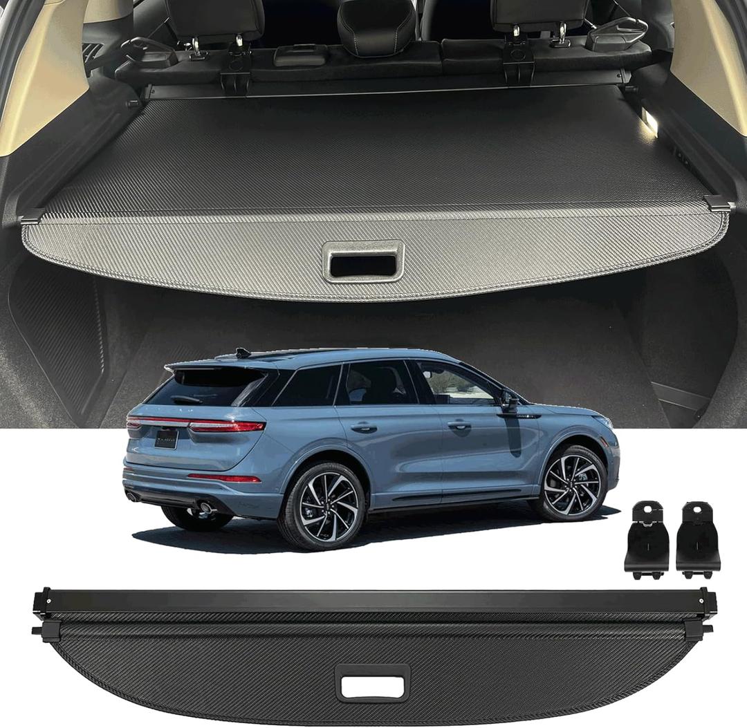 Retractable Cargo Cover Compatible with 2020-2024 2025 2026 Lincoln Corsair Trunk Cover Rear Trunk Security Cover Shielding Shade Lincoln Corsair Cargo Cover