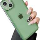 ZTOFERA Case for iPhone 15 Plus 6.7 inch,Clear Soft Silicone Bumper Protective Retro Color Transparent Shockproof Phone Case - Green