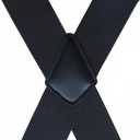 Suspenders For Men Heavy Duty Clip. Men's Suspenders 2'' Wide And 1.4" Suit Armband, X Shape, Work Suspenders For Men (Black)
