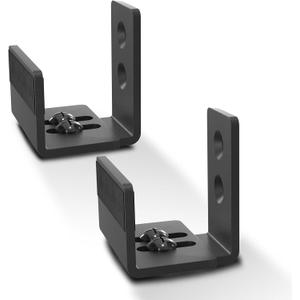 EaseLife Sliding Barn Door Bottom Floor Guide,U Shape,Flexible Adjustable Fit Distance,Flush Flat Bottom Design,Wall Mount System,for Door & Cabinet,Black,2 Pack