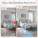 Lahome Washable 5x7 Area Rugs for Living Room, Classic Blue Toile Vintage Botanical Rug for Bedroom Dining Room, Unique Jungle Wild Animal Print Carpet with Tigers and Lions for Home Decor
