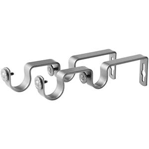 Rod Desyne 1917-15 1 Inch Satin Nickel Double Bracket Pair, 2 Piece