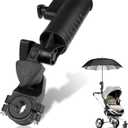 INNOLIFE Universal Golf Push Cart Umbrella Holder - Adjustable 3-Wheel Clip Mounting Attachment for Stroller, Wheelchair, Bicycle, Outdoor Sports Trolley, and Snow Umbrella Frame
