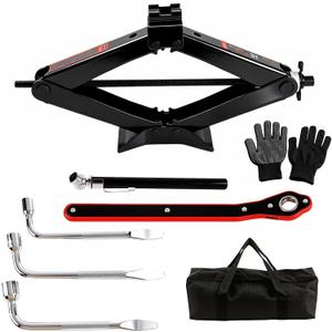 Scissor Jack Car Jack Kit 3 Ton (6614 lbs) Tire Changing Kit with Lug Wrench Suitable for Sedans, SUVs, and MPVs