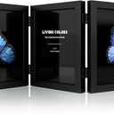 4x6 Picture Frame Hinged, Triple Picture Frames Fold, Wood Photo Frame for Tabletop or Desktop Display Vertically, Black