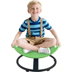 Spinning Chair for Autistic Kids, Sensory Swivel Chair with Safety Handles, 220LBS Weight Capacity, Spinning Toy for Kids Autism & ADHD Age 3+, Sensory Product for Body Balance (Green), 9.84 in x 17.64 in x 9.84 in