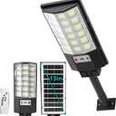 EMANER Solar Street Light with 108 LEDs, 6500K Dusk to Dawn Solar Motion Light Max. 3000Lux with 5 Modes, 7400mWh Waterproof Solar Powered Light for Garden Garage Path (Black)