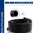 Alpine Corporation 1 Inch Inside Diameter and 100 Feet Long PVC Tubing for Ponds, Fountains and Waterfalls Circulations, Black