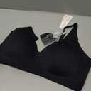 OEAK Womens Deep V Bras Wireless Comfortable Bra Supportive No Underwire Bras Tshirt Push Up Bralettes Plunge Seamless Bra (Black, XXL)