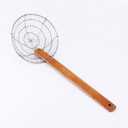 Stainless Steel Spider Strainer Asian Kitchen Wire Food Cooking Skimmer With Natural Bamboo Handle, 6-Inch, Hand-Made