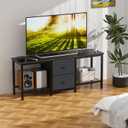 TV Stand Suitable for TVs up to 55 Inches, Entertainment Center with Storage Drawers and Shelves, Media Console Table for Living Room and Bedroom (Black)