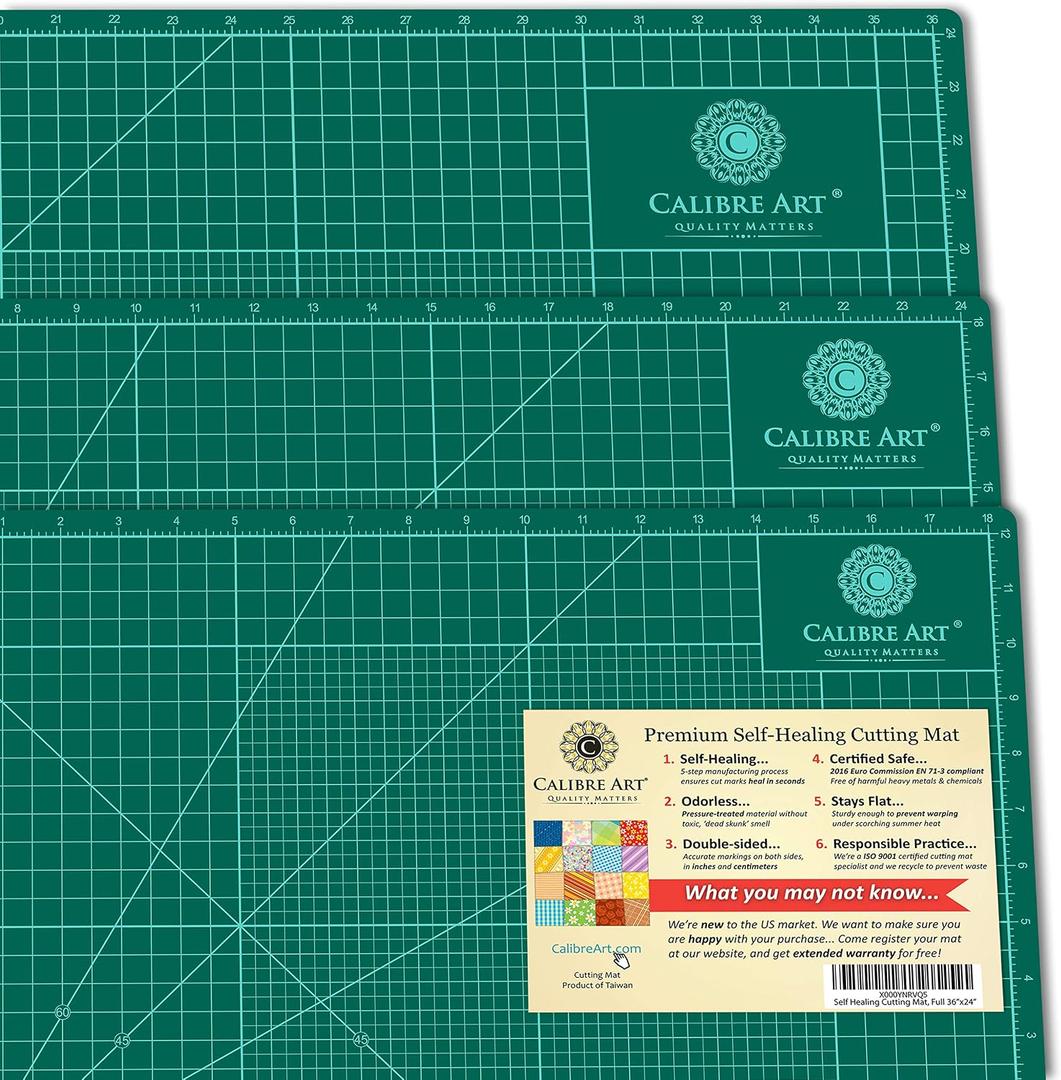Self Healing Rotary Cutting Mat, Full 24x36, Best for Quilting Sewing | Warp-Proof & Odorless (Not From China), 37"L x 25"W