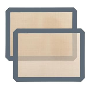 XSSDPDC 2-Pack Non-Stick Silicone Baking Mats - Reusable, High-Temperature Resistant Silicone Mats for Baking Cookies and Macarons - Silicone Baking Sheet(Gray）