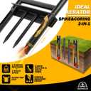 Lawn Aerator Coring Tool, Manual Plug Core Aerators with Cleaning Stick, 2 Half-Open Hollow Slot Tines and 2 Spike Heavy Duty Grass Aeration Tool for Soils Yard Garden