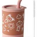 Silicone Baby Training Cup - 147ml/5Oz With Straws and Lids, 100% Spill-Proof Design, Dishwasher Safe for Toddlers 6 Months+