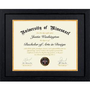 11x14 Diploma Frame with 8.5 x 11 Black Mat Fits Certificate Document, 8.5x11 Degree Frame for Wall or Tabletop Display