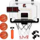 CYFIE LED Basketball Hoop, Suction Cup/Over The Door Basketball Hoop with Sturdy Backboard/Electronic Scoreboard, Sound, 3 Balls, Mini Indoor Basketball Toy Gifts for Kids Teens Boys Girls Youth