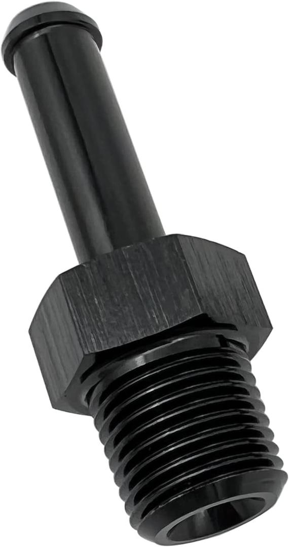 Aluminum Straight 3/8 NPT Male to 3/8"(9.5mm) Hose Barb Push On Fitting Adapter, Black