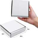 KBG Small Shipping Boxes 4X4X1 inch,White Corrugated Cardboard Mailers for Business,50 Pack Small Mailing Boxes Packaging Box Mini