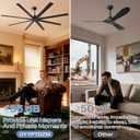 96-inch industrial ceiling fan, 6-speed garage ceiling fan with remote control, 8 aluminum blades, large ceiling fan with a quiet reversible DC motor suitable for garages, gyms, and offices.