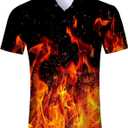 RAISEVERN Mens Hawaiian Shirt Casual Button Down Short Sleeve Tropical Beach Dress Shirt for Summer Holiday (Black, M)