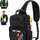 Electrician Tool Chest Bag, Tactical HVAC 3-Point Harness Black
