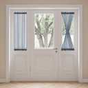 H.VERSAILTEX Curtain for Door Window, French Door Blinds, Privacy Semi Sheer Side Window Curtains for Front Door with Rod Pocket and Tie Back, Denim, 25 x 40 inches, 1 Panel