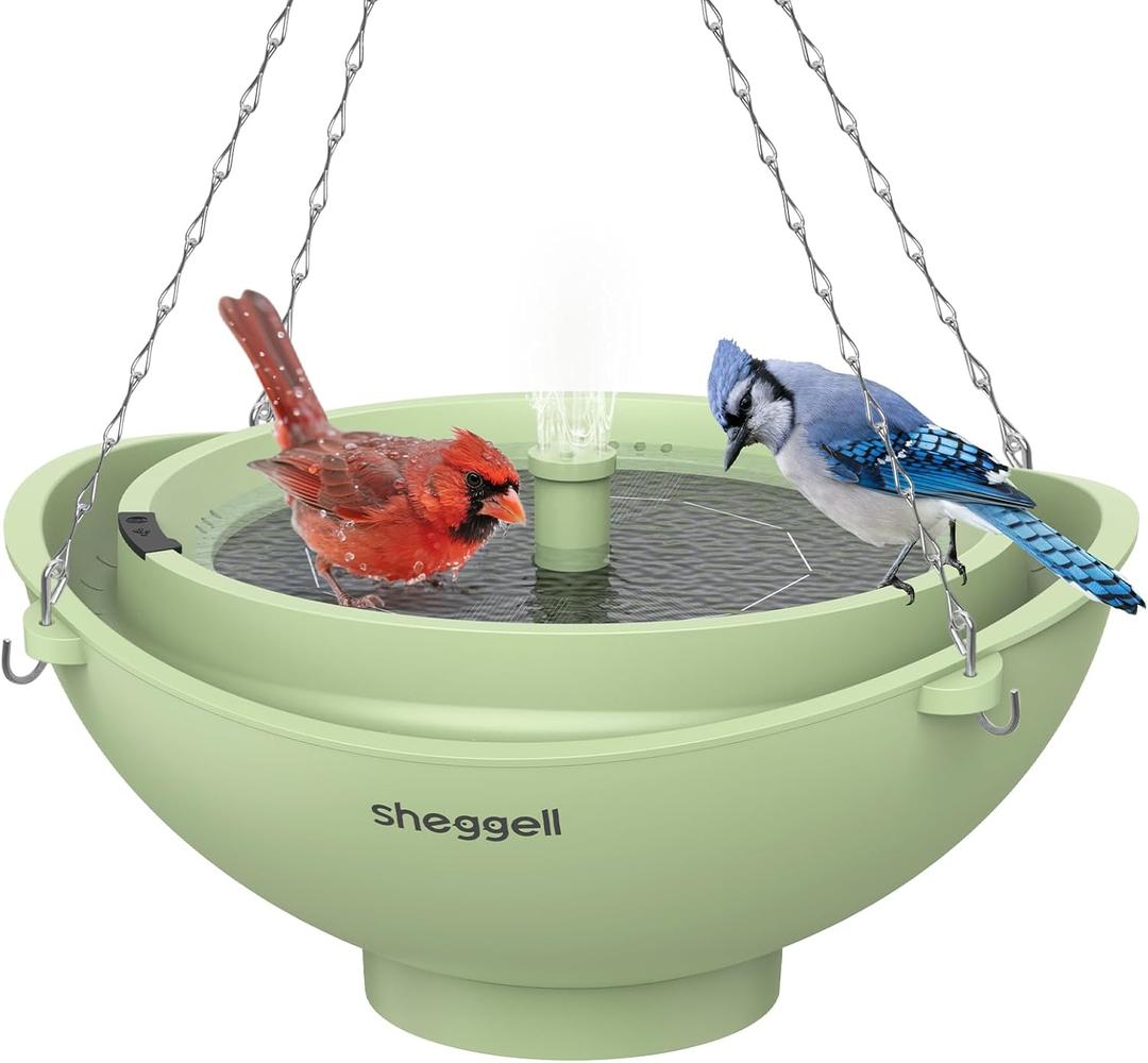 Solar Water Fountain for Bird Shower - 2L Capacity with Circulation Filter, 3W Solar Panel & 3 Fountain Modes, Bird Bath for Outdoors & Cage