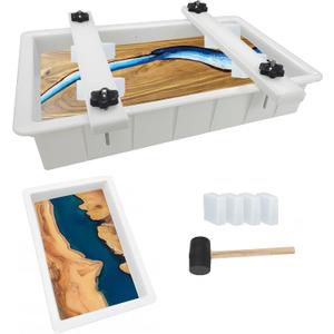 Large Epoxy Table Mold 23.5*11.7*3 inch and 15.7*9.8*3 inch, Cutting Board Molds for Epoxy Resin, Large Reusable Epoxy Mold for Coffee Table, Charcuterie Board, Art Panel(with Clamping System)