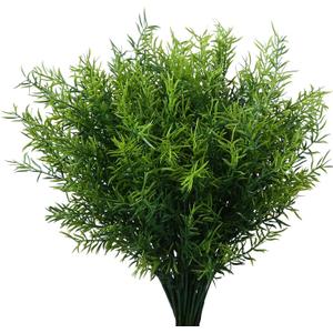 Artificial Plants Flowers Grass Shrubs 8 Pack No Fade Faux Plastic Flowers Outdoor for Farmhouse Garden Porch Patio Indoor Wedding Decoration Greenery Fake Plants uv Resistant