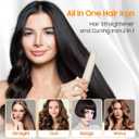 Cordless Hair Straightener, Portable Flat Iron for Travel, 2 in 1 Hair Styling Tools for straightening and Curling, Lightweight on-The-go, 4500 mAh Battery, Fast USB-C Charging (White)