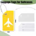 7 x VGOODALL 2PCS Yellow Luggage Tags, Silicone Privacy Cover ID Labels with Name ID Card & Metal Wire Loop Handbag Identifier Tags for Women Men Party Birthday Gift 2" x 3.5"