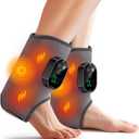 2-Pack Foot Massager, Cordless Ankle Heating Pad with Massager, Foot and Ankle Massager with Heat, 6 Heat Levels & 3 Massage Modes with Timer (Grey)