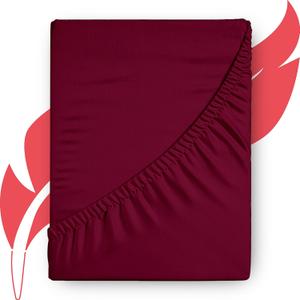 Ashton Sheets Luxury Egyptian Cotton Twin Fitted Sheet Only - 1000 Thread Count Twin Deep Pocket Fitted Sheet, Extra Long Staple Sateen Weave Twin Bottom Sheet - Fits upto 18" Deep Mattress - Burgundy