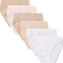 Hanes Ultimate Women's High-Waisted Panties, Moisture-Wicking Cotton Briefs, High-Rise Underwear, 6-Pack (Colors May Vary) (8, Soft Taupe, White, Nude, Light Buff, Nude Heather, Sugar Flower Sweet Dot)