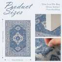 Seavish Blue Boho Bathroom Rugs, 18x26 Inch Vintage Distressed Absorbent Bath Mat, Small Non Slip Washable Bath Rug for Sink Shower Vanity, Soft and Comfortable Oriental Bathroom Floor Mat