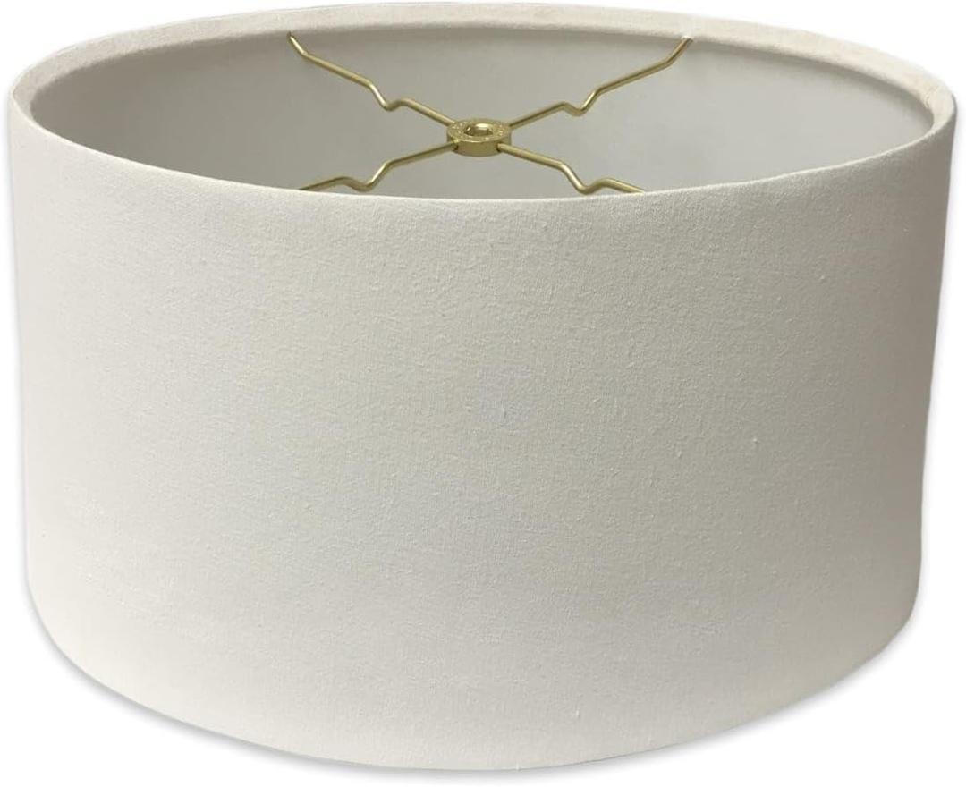Royal Designs, Inc. Shallow Oval Hardback Lamp Shade, HB-611-14LNWH, Linen White, (12 x 8) x (14 x 10.5) x 8.5