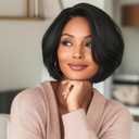 Short Bob Wig, Synthetic Hair, Black, Natural Looking Synthetic Hair Wigs for Women Female Wig Bob Hairstyles Brown Hair (Black)