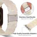 MAIRUI Resin Watch Band Compatible with Apple Watch for Women Men 41mm/40mm/38mm Series 9/8/7/6 SE Slim Bands Strap Bracelet Wristband for iWatch 5/4/3/2/1/Ultra/Ultra 2(Iridescent Creamy White)
