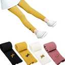 BOOPH 4 Pack Girls Legging Tight Flared Lace Footless Knitted Stocking Pant 1-8T (7-8 Years)