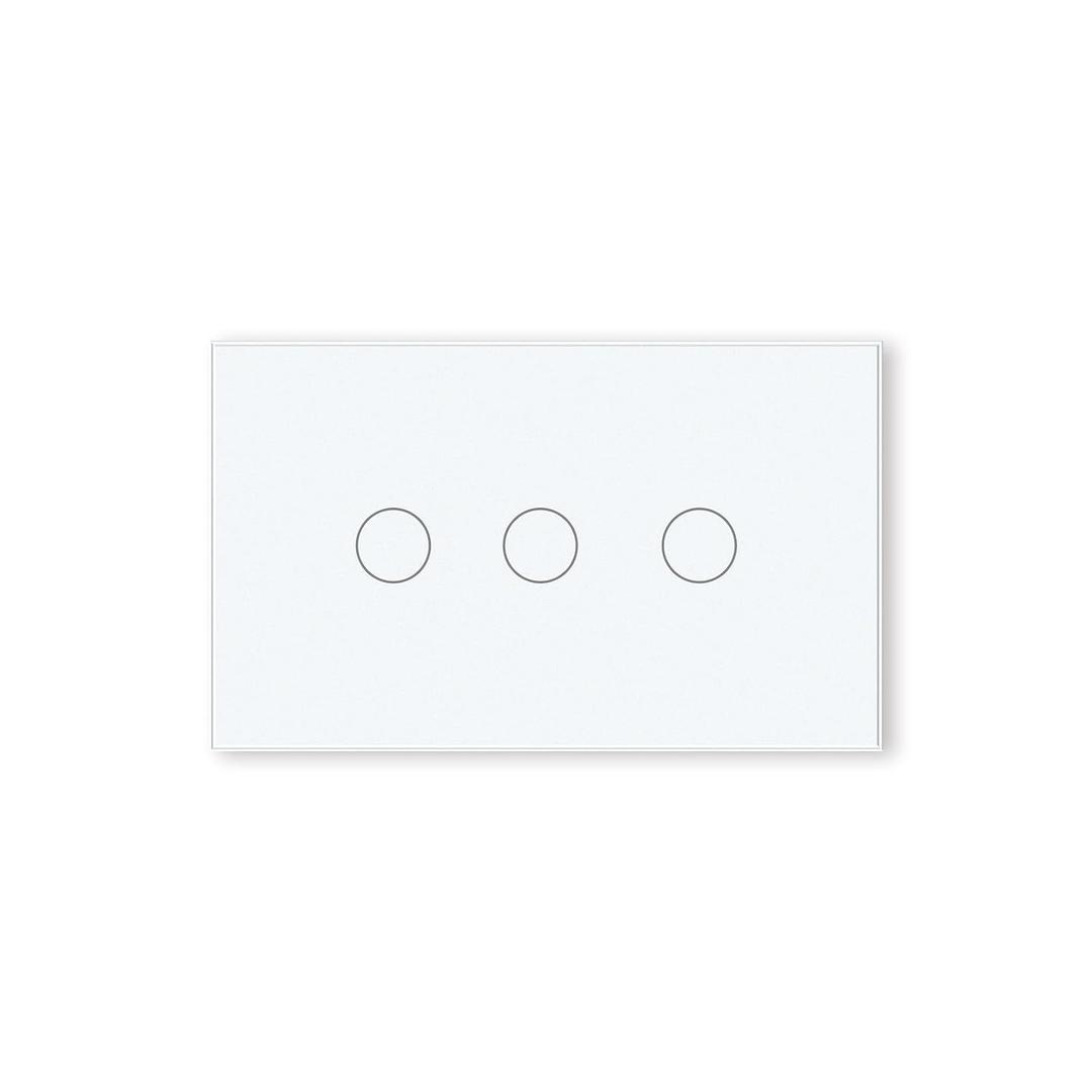 Smart Switch,4.65 X 2.83 X 1.34 Inches,2.4GHz Wi-Fi Light Switch,Neutral Wire Required, APP Control and Voice Control,Work with Tuya/Smart Life/Alexa,Tempered Glass Panel,White 3 Button