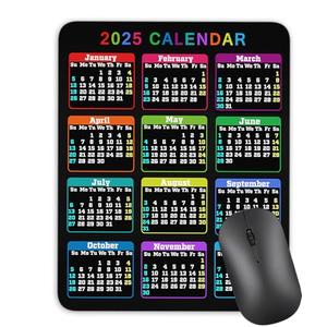 Calendar Mouse pad, 2025 Calendar Color Vertical Edition Natural Rubber Quality Creative Gaming Mouse Pad Rectangle Mouse Personalized Desk Mouse Pad 9.5 inch x 7.9 inch, Pack of 3