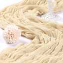 6 x 6 Pack 10FT Beige Cheesecloth Table Runner 120 Inch Long Gauze Rustic Boho Spring Cheese Cloth Table Runner Sheer Fabric Decorations for Holiday Party Wedding Banquet Bridal Baby Shower Dcor
