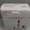 KOIOS 5-in-1 Hand Immersion Blender, 1000W 12 Speed Handheld Blender Stick with Copper Motor Stainless Steel Blade, 600ml Mixing Beaker,500ml Food Processor, Whisk, Milk Frother, Non-BPA, Red