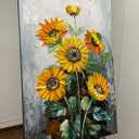 ART8YUQI Paintings - Texture Wall Art Abstract Sun Flower Views Picture Modern Landscape Artwork Oil Painting for Decor 24x36 Inch