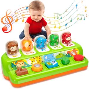 Duchong Pop Up Toys for 1 Year Old Boy Girls, Interactive Cause and Effect Learning Toys with Music & Light for Baby 6 7 8 9 10 11 12 Months, Christmas Birthday 1st Gifts for Toddlers