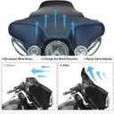 Rich Choices 8" Motorcycle Black Wave Windshield Windscreen Compatible with 1996-2013 Harley Davidson Street Glide Electra Glide Ultra Classic Touring FLHT FLHTC FLHX Tri Glide
